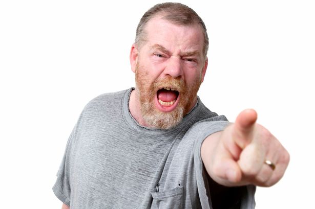 angry man pointing